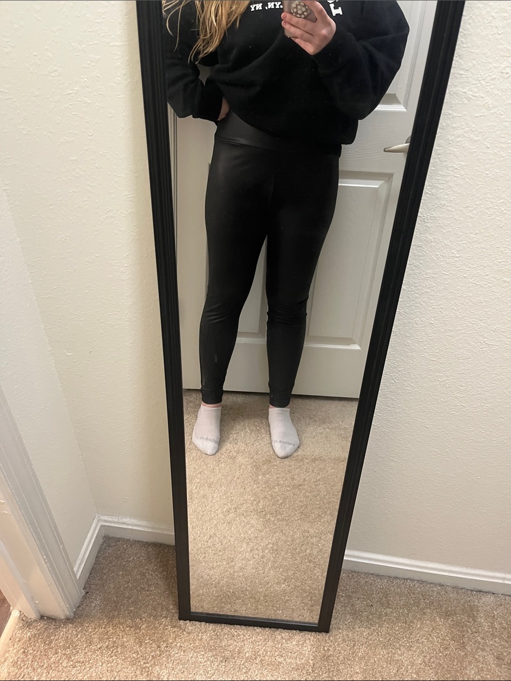 Faux Leather Leggings  - XL
